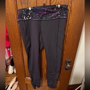 Lululemon Black Leggings with Colorful Waistband